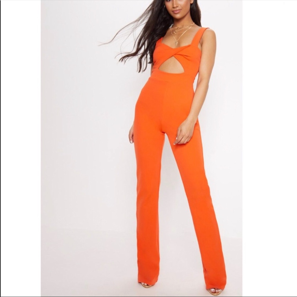 Pretty little thing orange jumpsuit